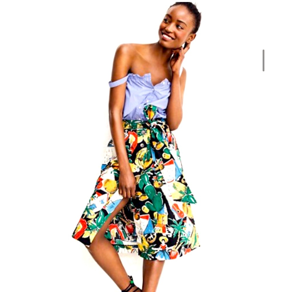 NWT JCrew Post Card Print Skirt. Size:8. Excellent condition 🍒